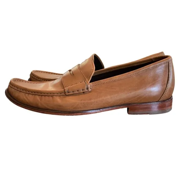 Cole Haan Mens Penny Loafers Leather Dress Shoes Classic Slip On Brown Size 10M
