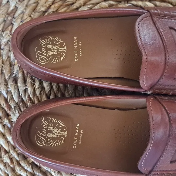 Cole Haan Mens Pinch Grand OS Classic Penny Loafer Saddle Brown Leather Size 9‎