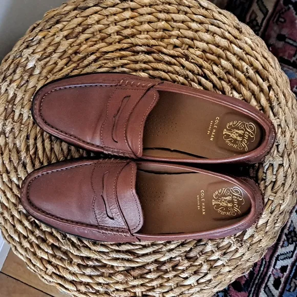 Cole Haan Mens Pinch Grand OS Classic Penny Loafer Saddle Brown Leather Size 9‎