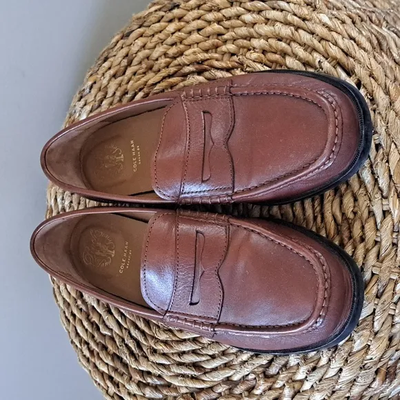Cole Haan Mens Pinch Grand OS Classic Penny Loafer Saddle Brown Leather Size 9‎