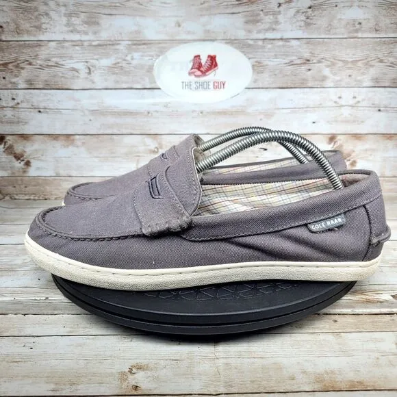 Cole Haan Men's Size 10.5M Casual Slip On Grey Pinch Penny Loafer Shoes