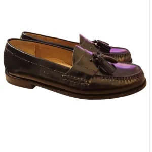 Cole Haan Pinch Tassel Loafers Dress Shoes Mens 9.5 D Burgundy Leather Old Money