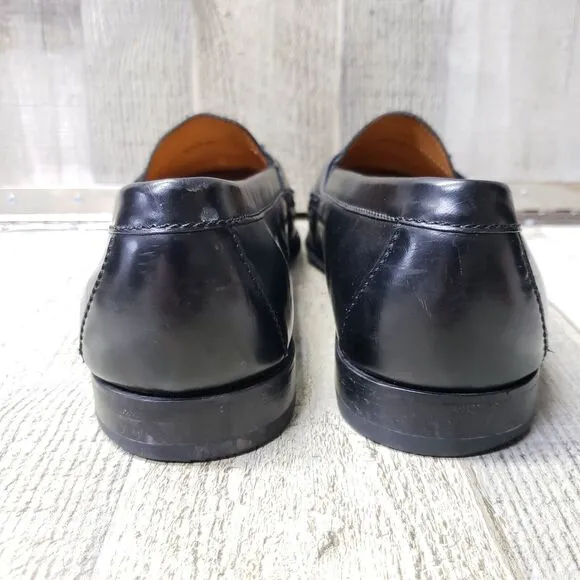 COLE HAAN Pinch Tassel Loafers Men's 10.5 3E Wide Black Leather Dress Slip On