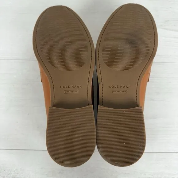 Cole Haan Stassi Penny Loafers Women 8.5 Pecan Leather Classic Preppy Neutral