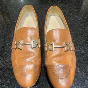 Cole Haan Tan Leather Loafers with Gold Bit - Size 9