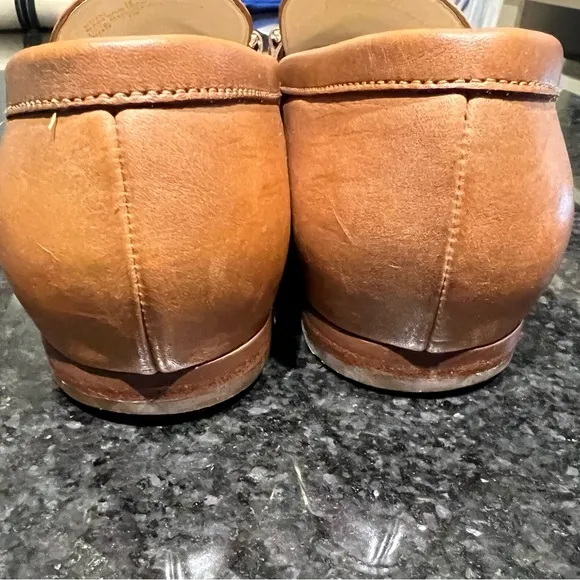 Cole Haan Tan Leather Loafers with Gold Bit - Size 9