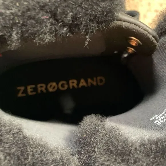 Cole Haan Zerogrand Explore Upstate Hiker Snow Boots Black Fur Shearling Lined