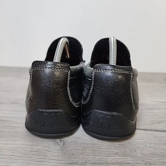 Cole Hahn Loafers Men's Size 10.5 Wide Black Leather White Stitch‎ C08039H10