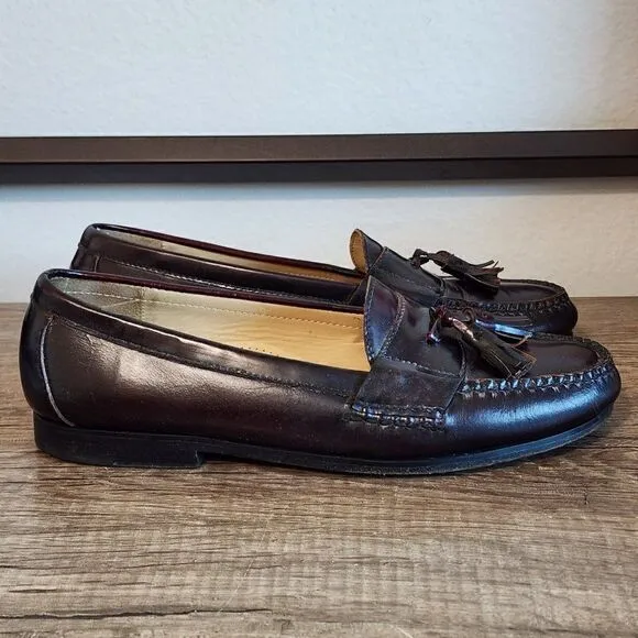 Cole Haan Tassel Men's Loafers Dress Shoes Size 10.5 Burgundy