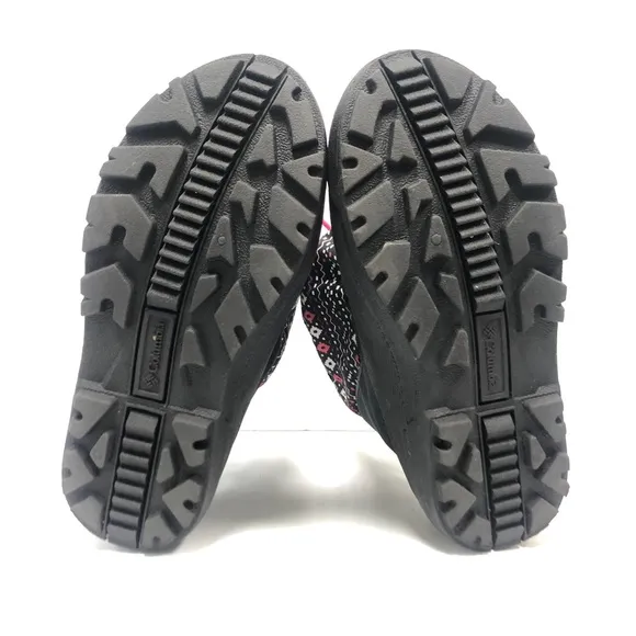 Columbia Black Pink Geometric Pixel Insulated Girls Winter Snow Boots Size 13
