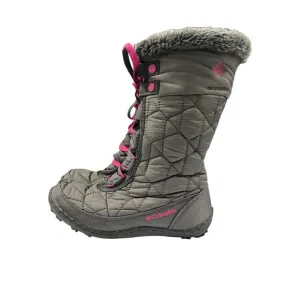 Columbia Minx Mid ||‎ Winter Boots Gray Waterproof Insulated Girls Sz 2 Pink