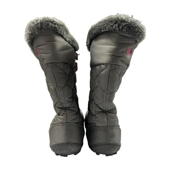 Columbia Minx Mid ||‎ Winter Boots Gray Waterproof Insulated Girls Sz 2 Pink