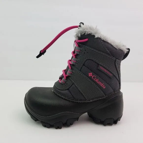 Columbia Rope Tow III Toddler Girls Size 8 Gray Pink Waterproof Snow Boots