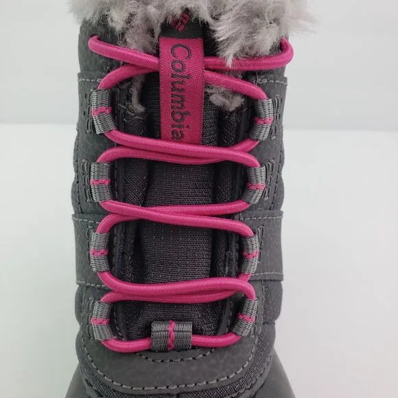 Columbia Rope Tow III Toddler Girls Size 8 Gray Pink Waterproof Snow Boots