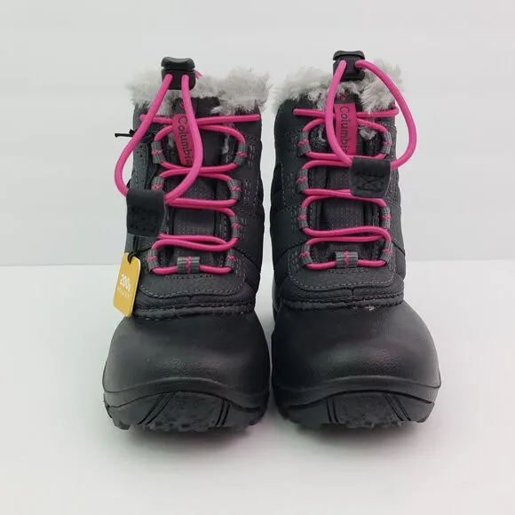 Columbia Rope Tow III Toddler Girls Size 8 Gray Pink Waterproof Snow Boots