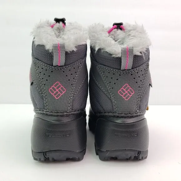Columbia Rope Tow III Toddler Girls Size 8 Gray Pink Waterproof Snow Boots