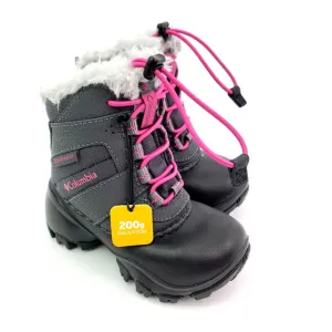 Columbia Rope Tow III Toddler Girls Size 8 Gray Pink Waterproof Snow Boots