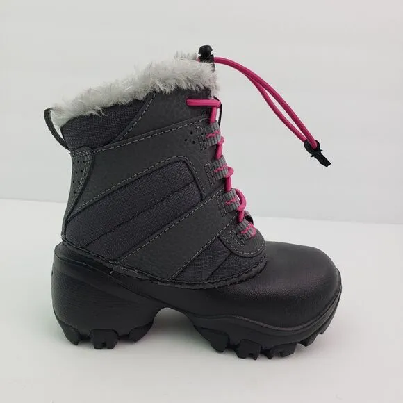 Columbia Rope Tow III Toddler Girls Size 8 Gray Pink Waterproof Snow Boots