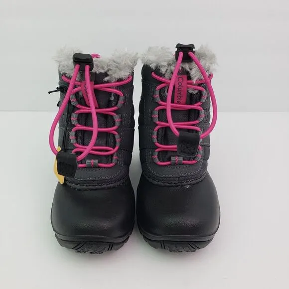 Columbia Rope Tow III Toddler Girls Size 8 Gray Pink Waterproof Snow Boots