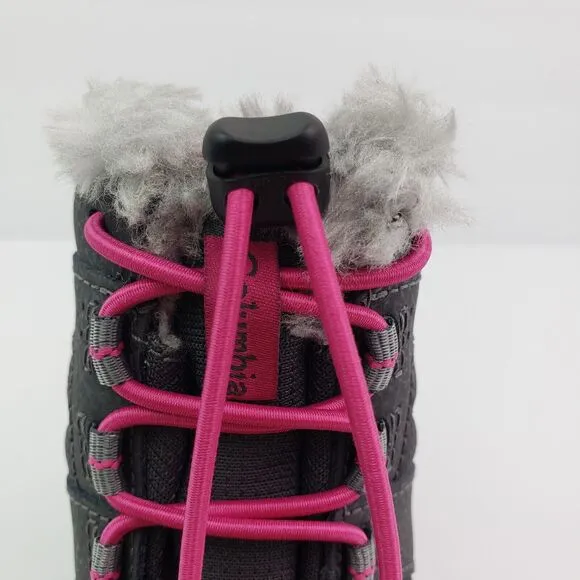 Columbia Rope Tow III Toddler Girls Size 8 Gray Pink Waterproof Snow Boots