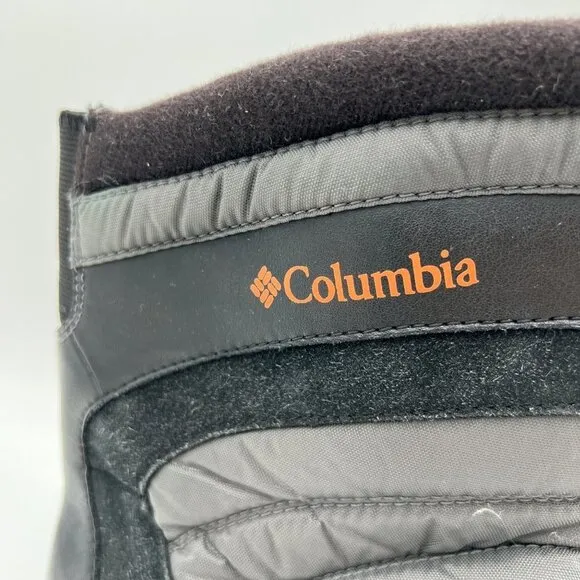 Columbia Techlite Boots Winter Snow Day Black Orange Leather Rubber size 6