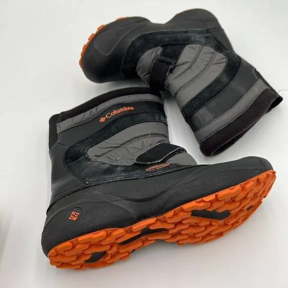 Columbia Techlite Boots Winter Snow Day Black Orange Leather Rubber size 6