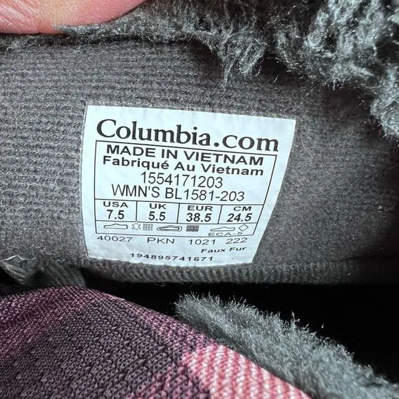Columbia Women's Ice Maiden II Quilted Lace Up Boots Multicolor Size 7.5 Snow