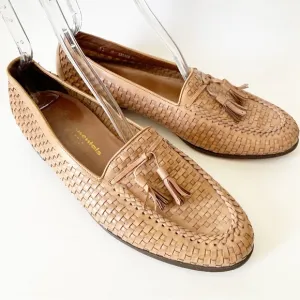 Continentals by Bally, Men’s Vintage Woven Leather Dress Shoes Loafers