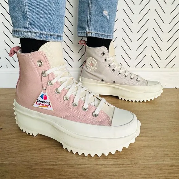 ⭐Converse 8 Women's Shoes Run Star Hike Platform Tri-Color Sneakers Pink A08785C