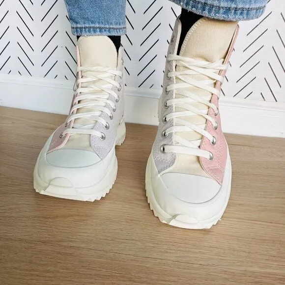 ⭐Converse 8 Women's Shoes Run Star Hike Platform Tri-Color Sneakers Pink A08785C