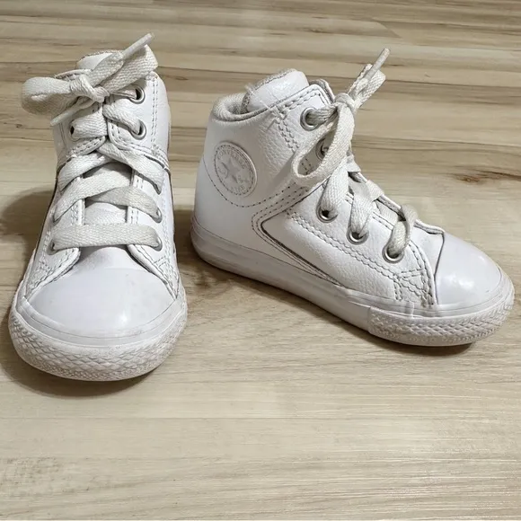 Converse All-Stars All White Leather High Top Sneakers size 6