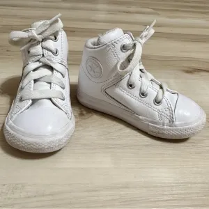 Converse All-Stars All White Leather High Top Sneakers size 6