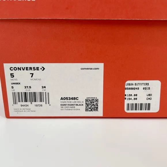 Converse Chuck 70 De Luxe Heeled Sneakers Shoes Lace Up Chunky Platform Egret