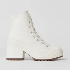 Converse Chuck 70 De Luxe Heeled Sneakers Shoes Lace Up Chunky Platform Egret