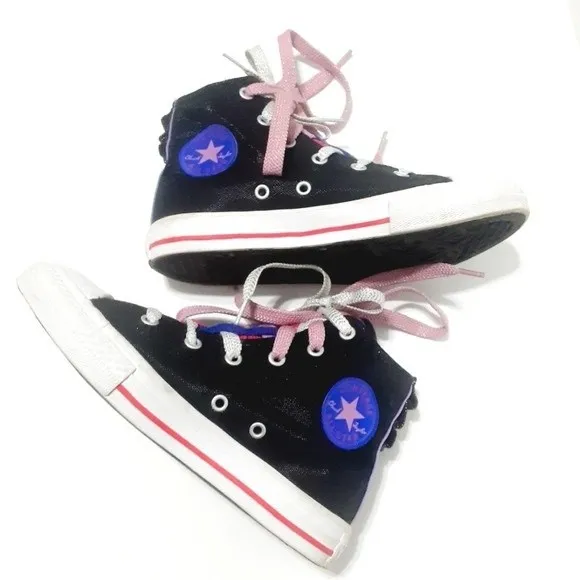 Converse Chuck Taylor All Star Hi Top Double Lace Up  Sneakers Junior Size 1