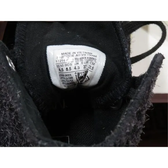 Converse Chuck 70 High Top Black Furry Suede Sneakers Women 6.5