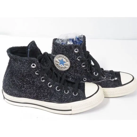 Converse Chuck 70 High Top Black Furry Suede Sneakers Women 6.5