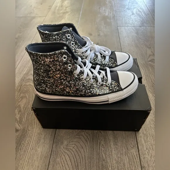 Converse girls  Black Glitter High-Top Sneakers