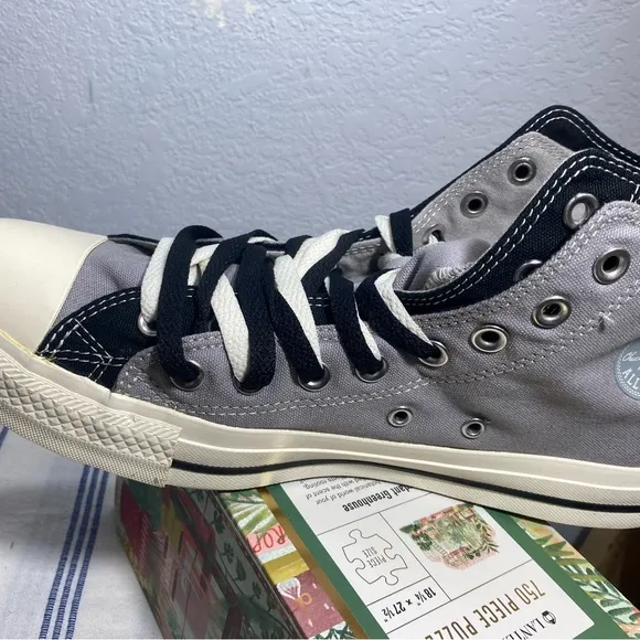 Converse Gray and Black High-Top Sneakers