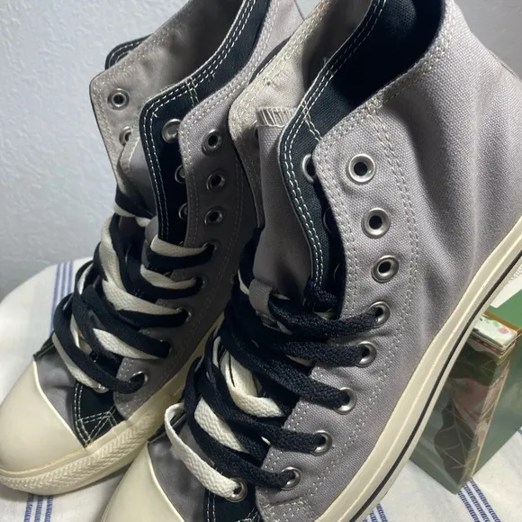 Converse Gray and Black High-Top Sneakers