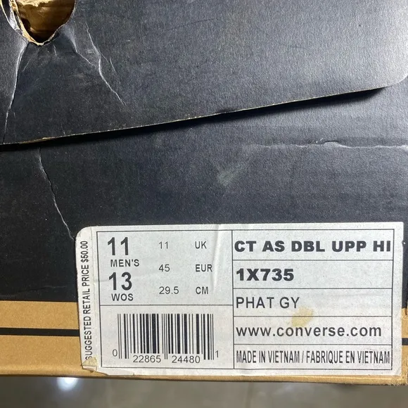 Converse Gray and Black High-Top Sneakers