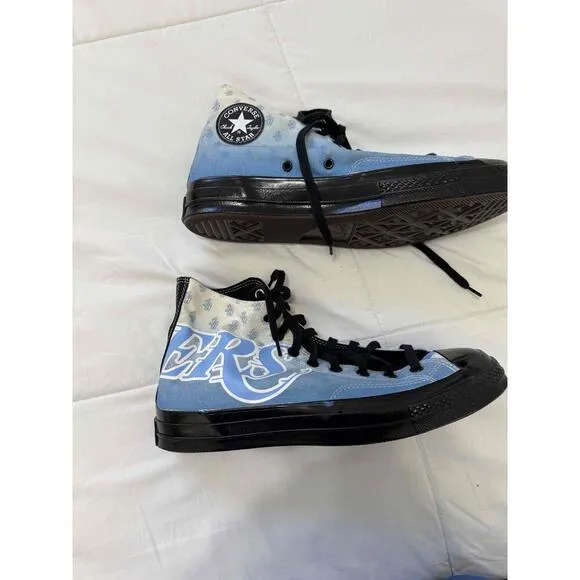 Converse LA Lakers Blue Graphic Print High-Top Sneakers Lace-Up White Sole