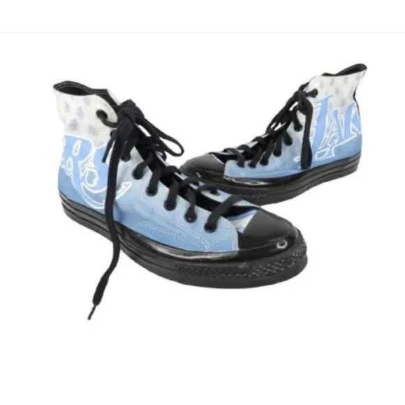 Converse LA Lakers Blue Graphic Print High-Top Sneakers Lace-Up White Sole