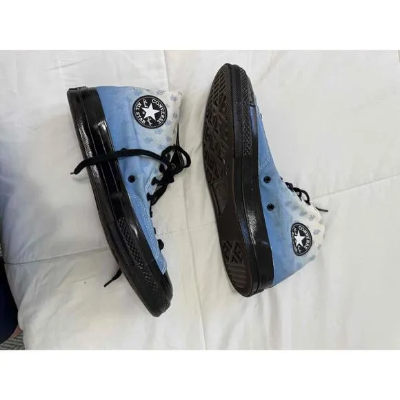 Converse LA Lakers Blue Graphic Print High-Top Sneakers Lace-Up White Sole