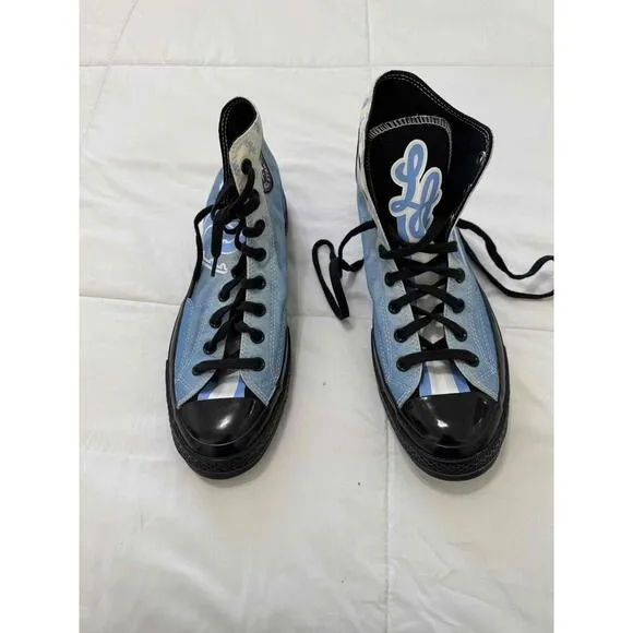 Converse LA Lakers Blue Graphic Print High-Top Sneakers Lace-Up White Sole