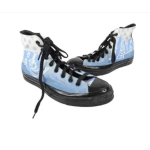 Converse LA Lakers Blue Graphic Print High-Top Sneakers Lace-Up White Sole