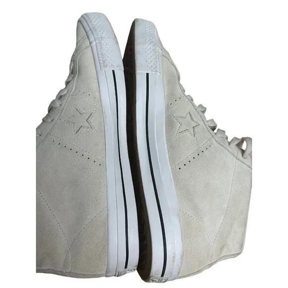 Converse One Star Pro Suede High Top Sneakers Putty Unisex Mens 10 Womens 12
