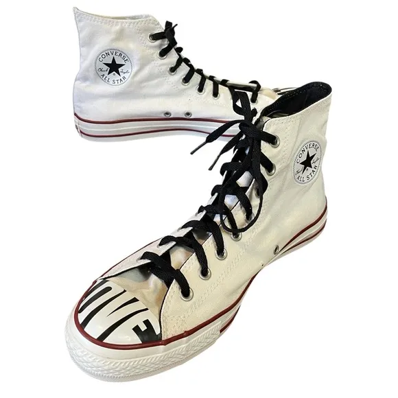Converse Rare Love Hate High-Top Sneakers White and Black Men’s 11 Women’s 13