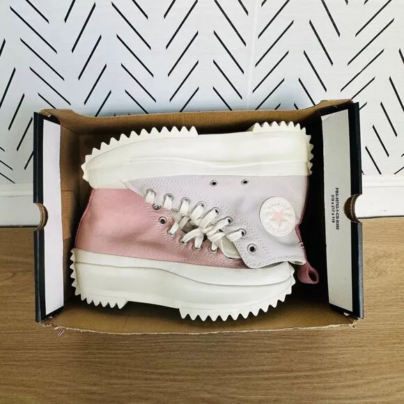 ⭐Converse Run Star Hike Hi Platform 6.5 Men's Shoes Tri-Color Pink Beige A08785C