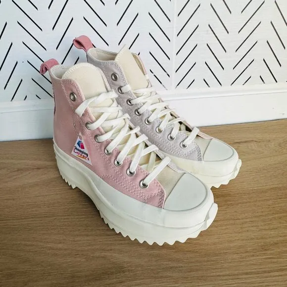 ⭐Converse Run Star Hike Hi Platform 6.5 Men's Shoes Tri-Color Pink Beige A08785C